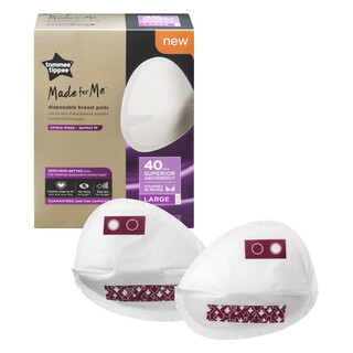 Tommee Tippee Made For Me Disposable Breast Pads 40pcs Wrapped In Pairs Large Size